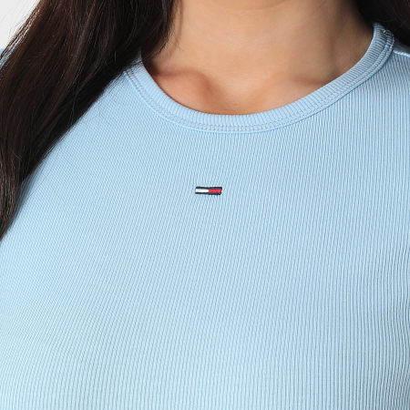 Tommy Jeans - Tee Shirt Slim Femme Essential 7383 Bleu Clair