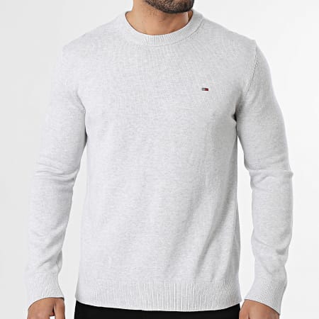 Tommy Jeans - Pull Slim Essential 2853 Gris Clair Chiné