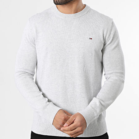 Tommy Jeans - Pull Slim Essential 2853 Gris Clair Chiné