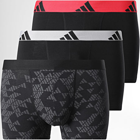 Adidas Sportswear - Lot De 3 Boxers 4AM002 Noir Gris Rouge