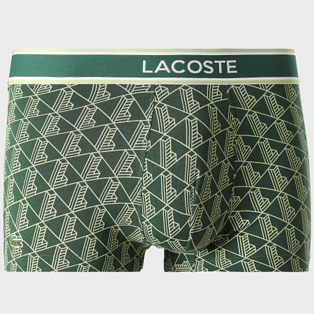 Lacoste - Lot De 3 Boxers Logo Brodé Crocodile Bleu Marine Vert Foncé Vert Clair