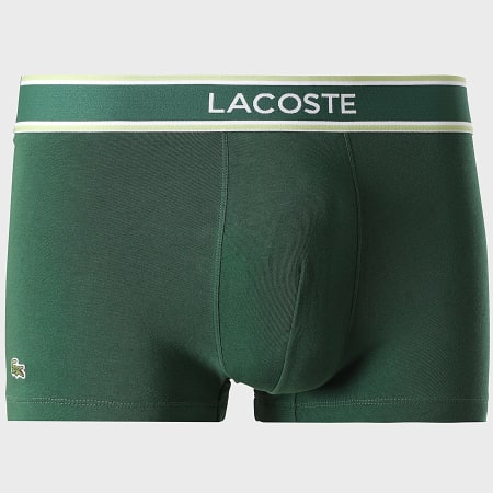 Lacoste - Lot De 3 Boxers Logo Brodé Crocodile Bleu Marine Vert Foncé Vert Clair