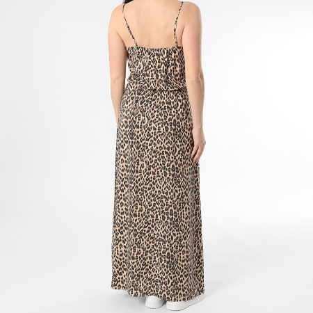 Only - Vestito Lungo Donna Nova Life Beige Nero Leopardo