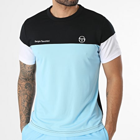 Sergio Tacchini - Ensemble Tee Shirt Et Pantalon Jogging Prave Carson 40845 40850 Bleu Clair Noir