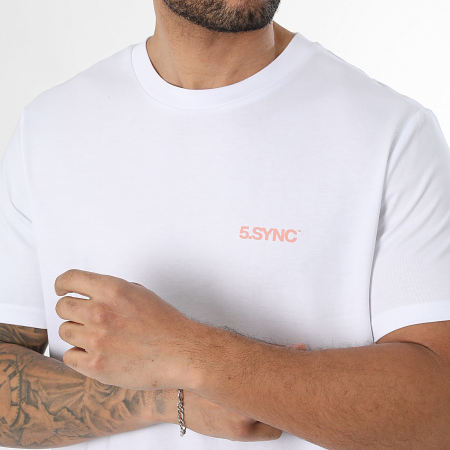 Luxury Lovers - Tee Shirt Oversize 5Sync Three Bucks Blanc Orange