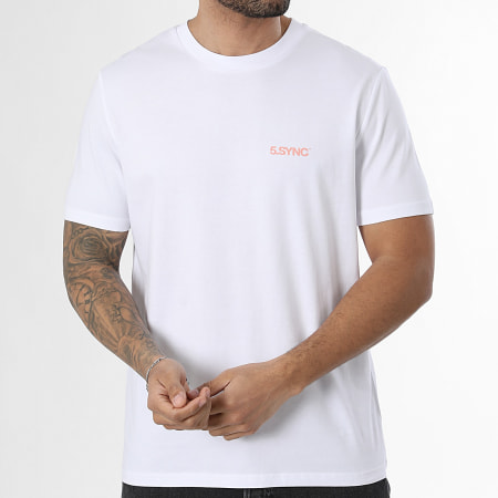 Luxury Lovers - Tee Shirt Oversize 5Sync Three Bucks Blanc Orange