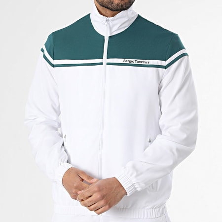Sergio Tacchini - Ensemble De Survetement Riflesso 41409 Blanc Vert Foncé