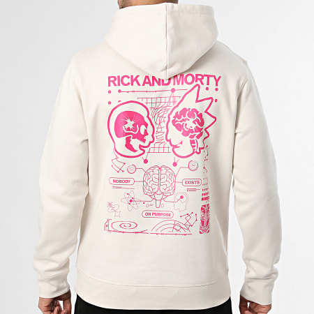 Rick Et Morty - Sweat Capuche Graff Beige Rose