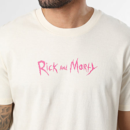 Rick Et Morty - Tee Shirt Oversize Large Rick Graff Beige Rose