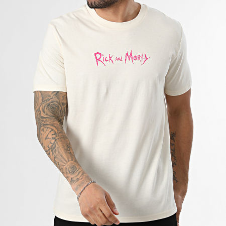 Rick Et Morty - Tee Shirt Oversize Large Rick Graff Beige Rose