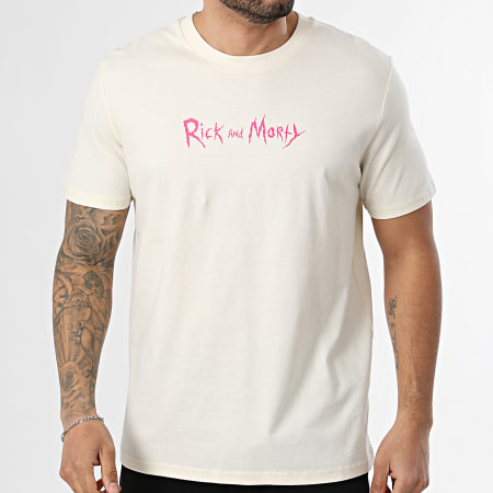 Rick Et Morty - Tee Shirt Oversize Large Rick Graff Beige Rose