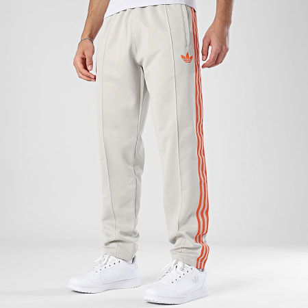 Adidas Originals - Calça de fato de treino A Bandas FC Bayern Munich JZ2730 Bege Laranja
