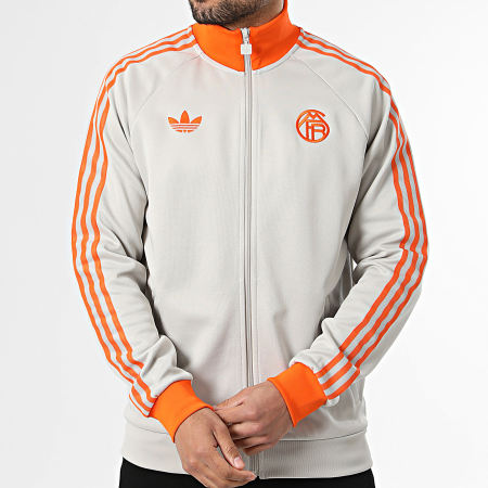 Adidas Originals - Veste Zippée A Bandes Bayern Munich Originals JZ2735 Beige Orange