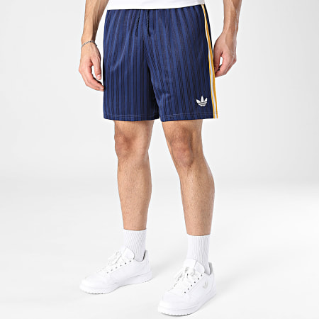 Adidas Originals - Short Jogging A Bandes Real Madrid JZ9155 Bleu Marine Jaune Blanc