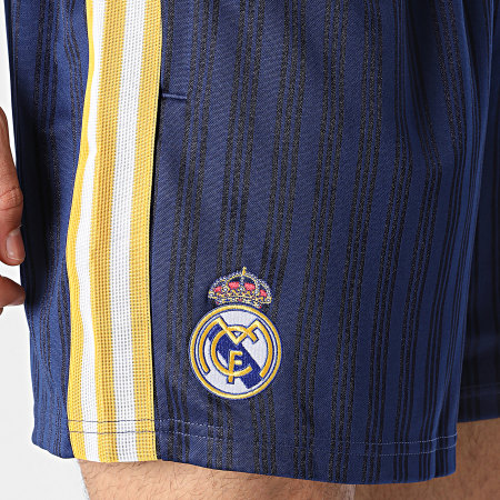 Adidas Originals - Short Jogging A Bandes Real Madrid JZ9155 Bleu Marine Jaune Blanc