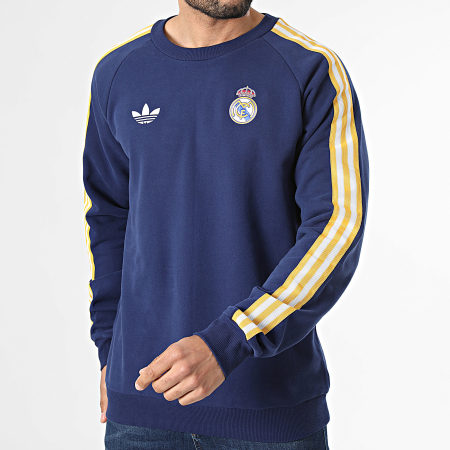 Adidas Originals - Sweat Crewneck A Bandes Real Madrid Originals KE3847 Bleu Marine