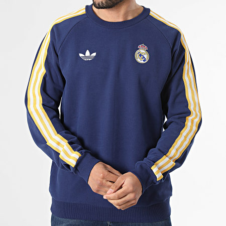 Adidas Originals - Sweat Crewneck A Bandes Real Madrid Originals KE3847 Bleu Marine