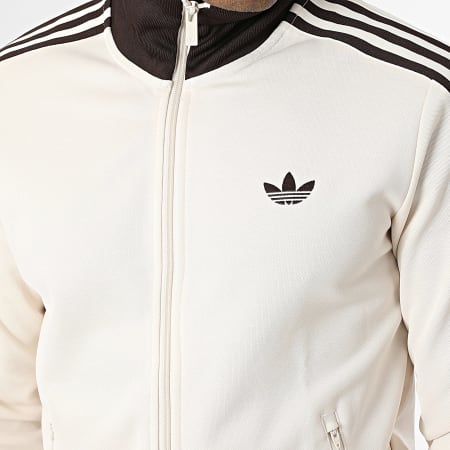Adidas Originals - Veste Zippée A Bandes Beckenbauer KQ9491 Beige Marron