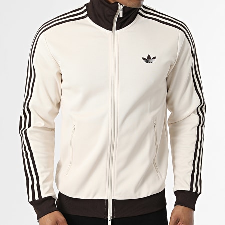 Adidas Originals - Veste Zippée A Bandes Beckenbauer KQ9491 Beige Marron