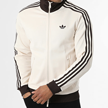 Adidas Originals - Veste Zippée A Bandes Beckenbauer KQ9491 Beige Marron