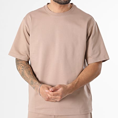 Classic Series - Completo T-Shirt E Pantaloncino Da Jogging 706 Beige Scuro