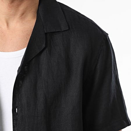 KZR - Chemise Manches Courtes En Lin 213 Noir