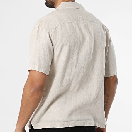 KZR - Chemise Manches Courtes En Lin 213 Beige Chiné