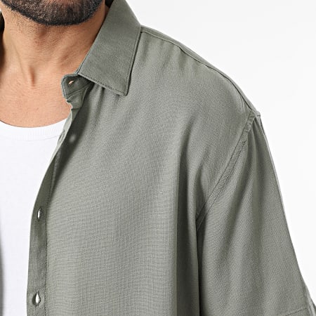 KZR - Chemise Manches Courtes En Lin 210 Vert Kaki