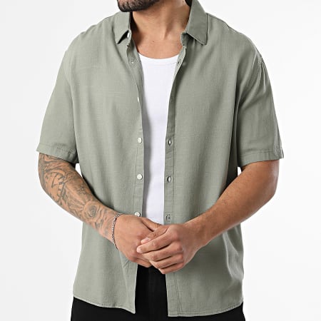 KZR - Chemise Manches Courtes En Lin 210 Vert Kaki
