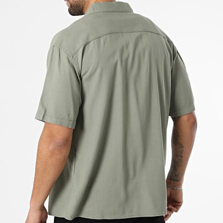 KZR - Chemise Manches Courtes En Lin 210 Vert Kaki