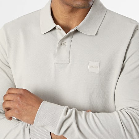BOSS - Polo de manga larga Passerby 50507704 Gris