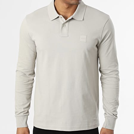 BOSS - Polo de manga larga Passerby 50507704 Gris