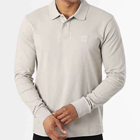 BOSS - Polo de manga larga Passerby 50507704 Gris