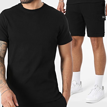 Deeluxe - Conjunto Camiseta Y Pantalón Corto Cargo Waffle Mckay Hobart 05T1057M T757M Negro
