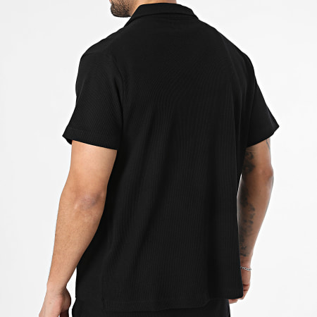 Deeluxe - Conjunto Camisa Manga Corta Y Pantalón Corto de chándal Texturizado 06T4302M T757M Negro