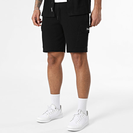 Deeluxe - Conjunto Camisa Manga Corta Y Pantalón Corto de chándal Texturizado 06T4302M T757M Negro