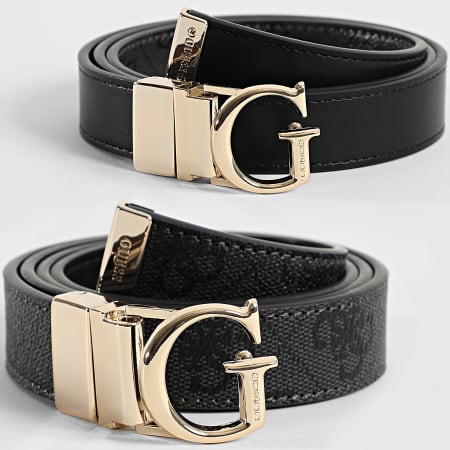 Guess - Ceinture Réversible Femme BW9349-P6225 Noir Gris Anthracite Doré