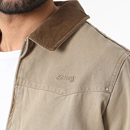 Schott NYC - Jacket Zipped Chalk Beige - Ryses
