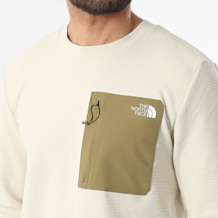The North Face - Sweat Crewneck Waffle Kecha A8CS9 Beige Clair Vert Kaki