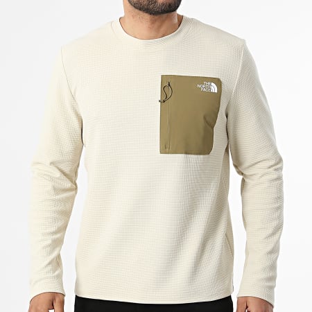 The North Face - Sweat Crewneck Waffle Kecha A8CS9 Beige Clair Vert Kaki