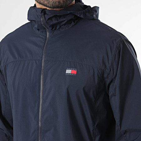 Tommy Jeans - Coupe-Vent Capuche Zippé Outdoor 3112 Bleu Marine