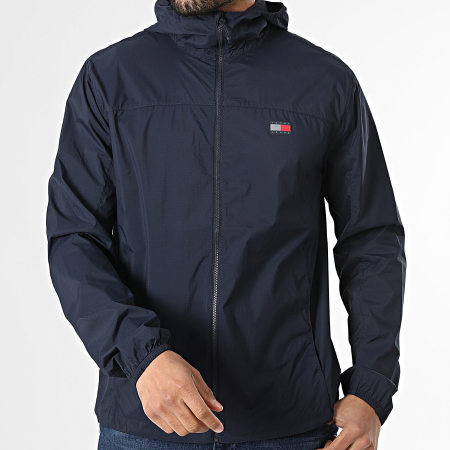 Tommy Jeans - Coupe-Vent Capuche Zippé Outdoor 3112 Bleu Marine