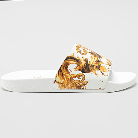 Versace Jeans Couture - Claquettes Fondo Slide YA3SQ4-ZS365 Blanc Doré Renaissance