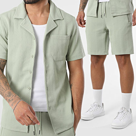 Classic Series - Ensemble Chemise Manches Courtes Et Short Jogging 300 Vert Clair