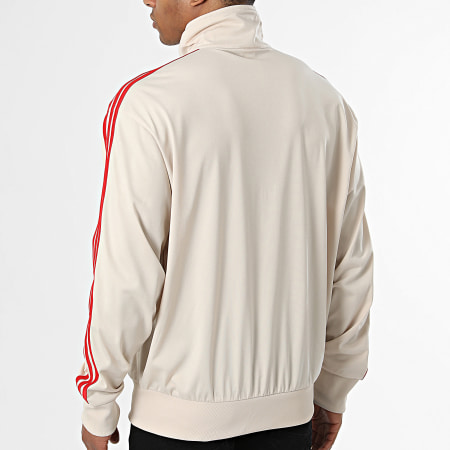 Adidas Originals - Veste Zippée A Bandes Firebird KE1643 Beige Rouge