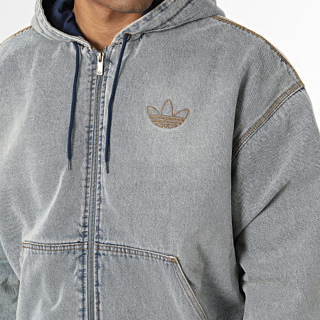 Adidas Originals - Veste Jean Capuche Zippée KE0131 Bleu Denim