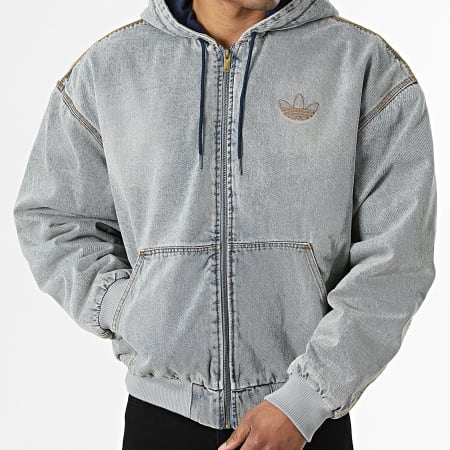 Adidas Originals - Veste Jean Capuche Zippée KE0131 Bleu Denim