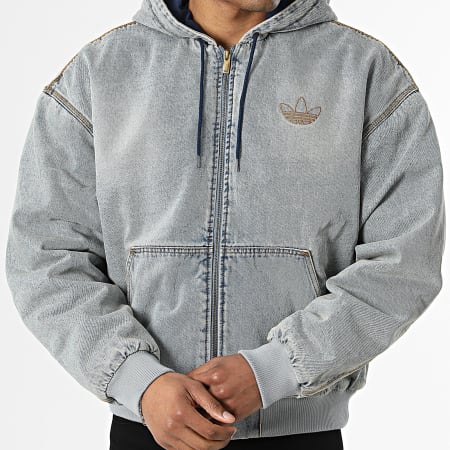 Adidas Originals - Veste Jean Capuche Zippée KE0131 Bleu Denim
