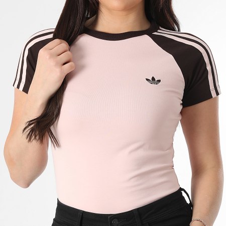 Adidas Originals - Tee Shirt A Bandes Femme SST KD3800 Rose Marron