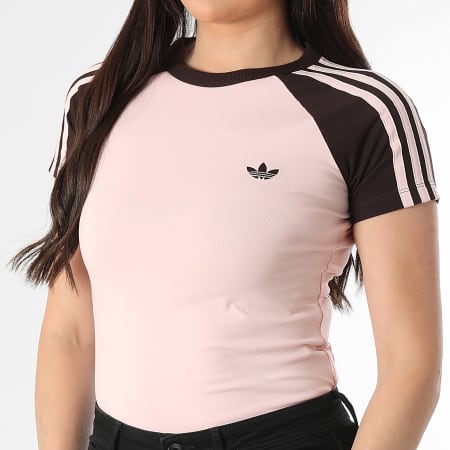 Adidas Originals - Tee Shirt A Bandes Femme SST KD3800 Rose Marron